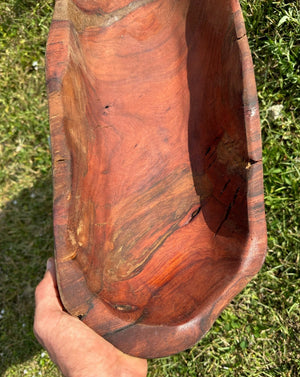 21" BOTTLE BRUSH Hand Carved Artisan Bowl