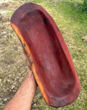 
            
                Load image into Gallery viewer, 18&amp;quot; MAHOGANY Hand Carved Artisan Bowl
            
        