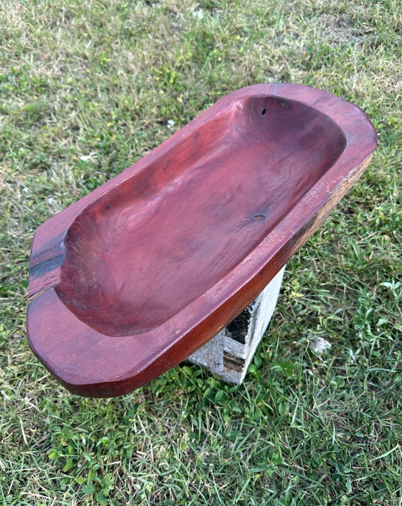 23" MAHOGANY Hand Carved Artisan Bowl