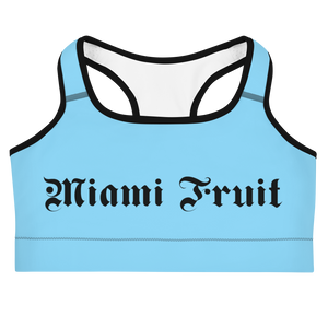 Miami Fruit Tattoo Font Sports bra