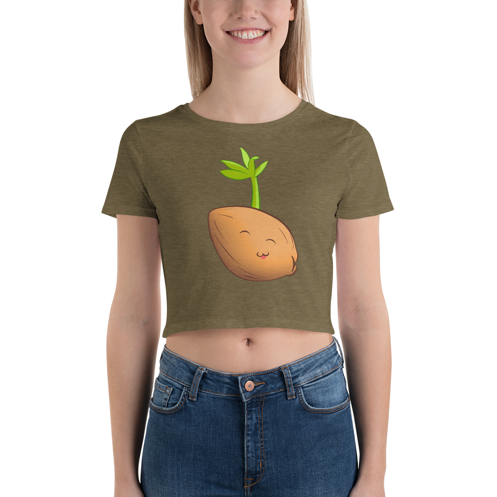 Sprouted Coconut Crop Top Olive Green