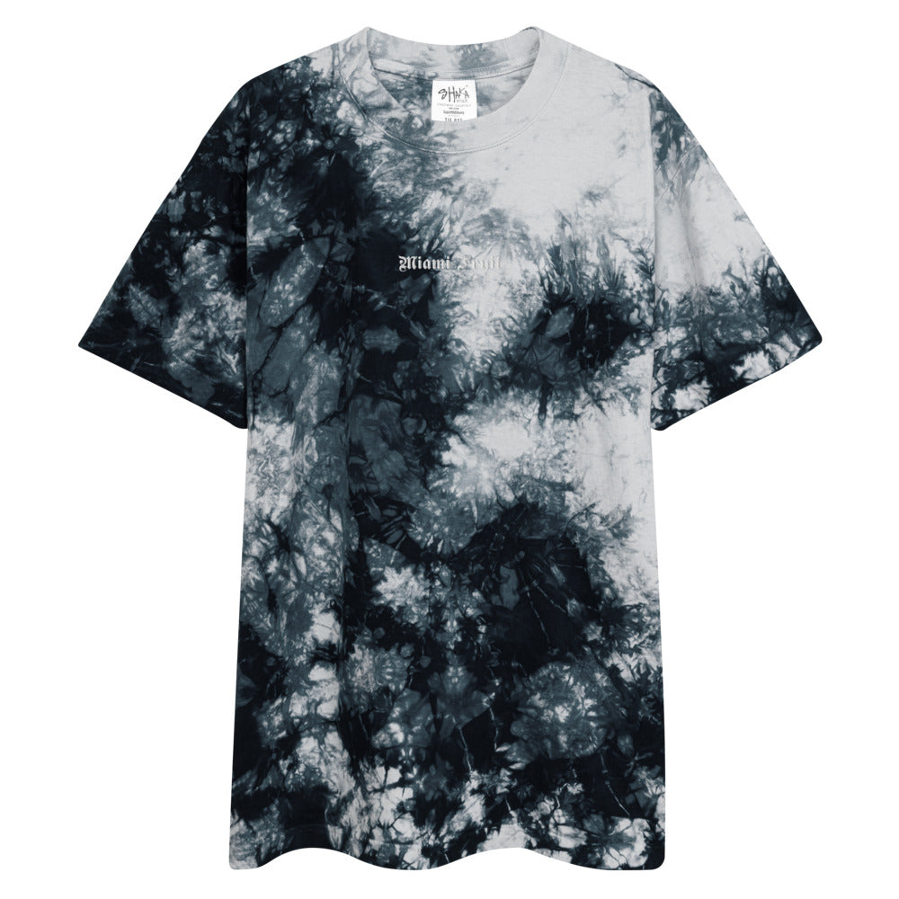 Miami Fruit Tattoo Embroidered Oversized tie-dye t-shirt