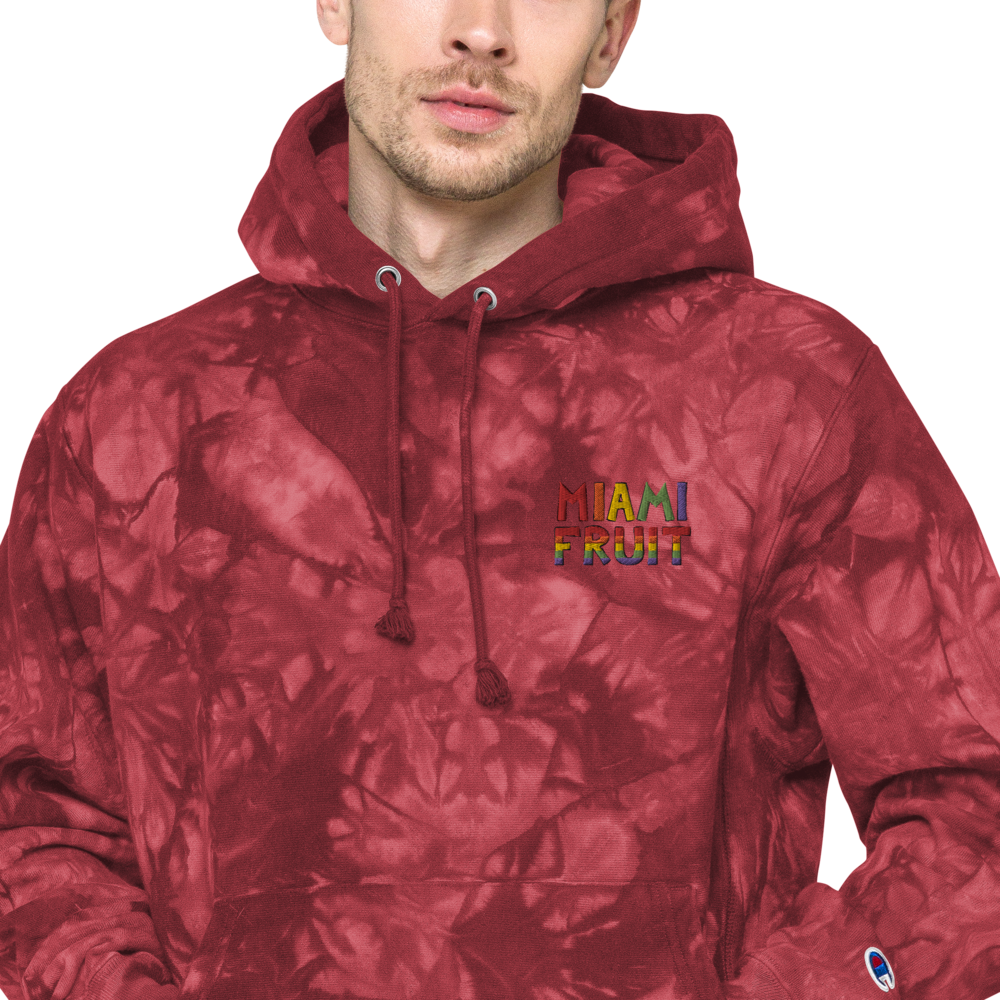 
            
                Load image into Gallery viewer, Unisex Champion Miami Fruit Tie-Dye Hoodie
            
        